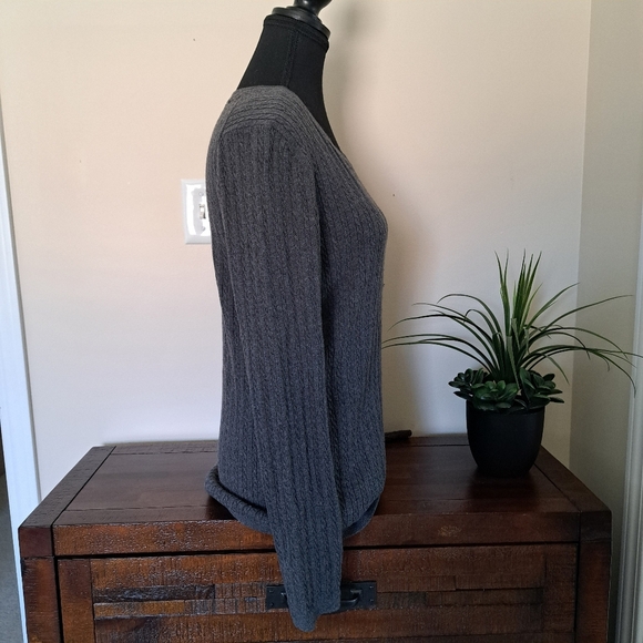 Tommy Hilfiger Sweater Grey Cable Knit Crewneck Size XL Long Sleeved Classic - Picture 4 of 12